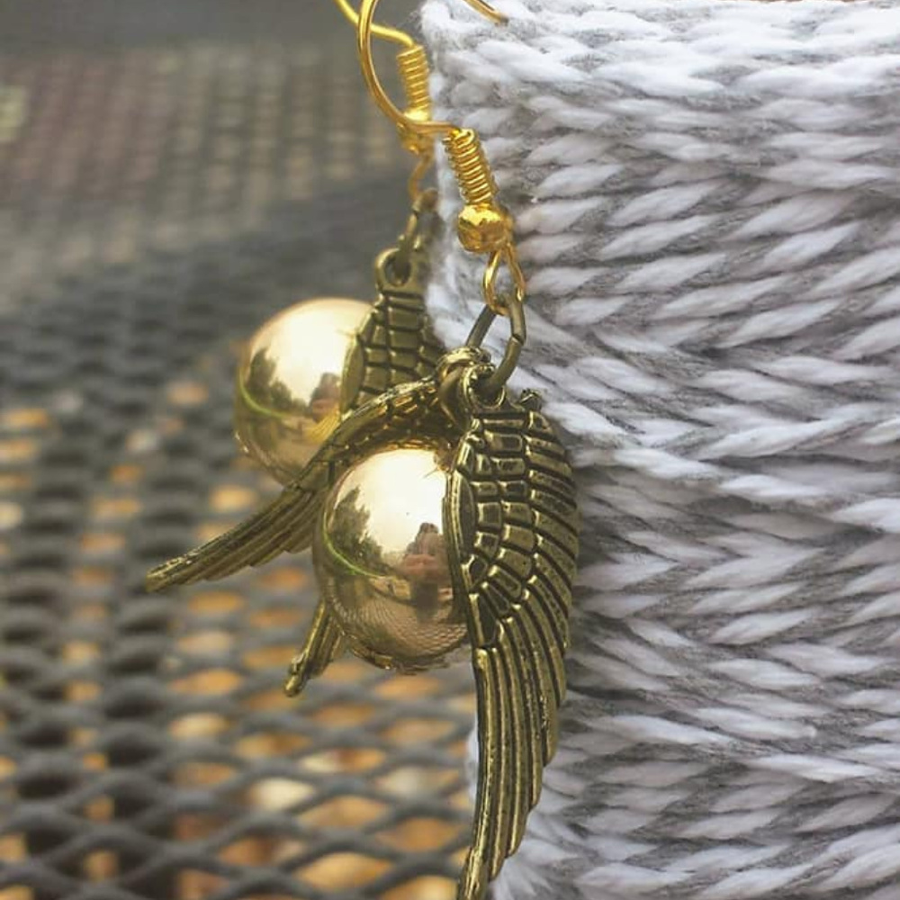 New Golden Snitch Quidditch Earrings Handmade - Picture 2 of 3